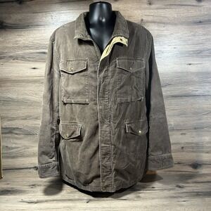 Express Jacket Mens XL Brown Corduroy‎ Collar Lined Workwear Chore coat